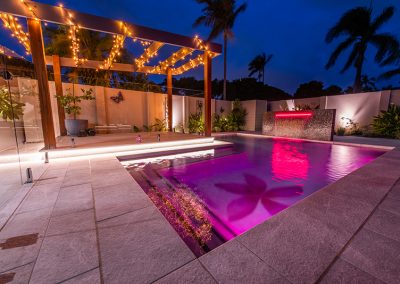 bioscapes outdoor pool design pink light